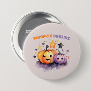 Pumpkin Dreams – Cute Pastel Purple and Orange 7.5 Cm Round Badge