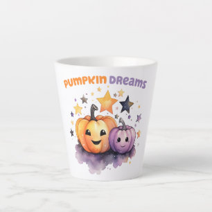 Pumpkin Dreams – Cute Pastel Purple and Orange Latte Mug