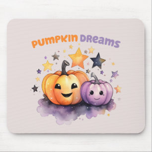 Pumpkin Dreams – Cute Pastel Purple and Orange Mouse Pad