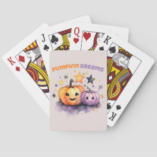 Pumpkin Dreams – Cute Pastel Purple and Orange Playing Cards