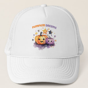 Pumpkin Dreams – Cute Pastel Purple and Orange Trucker Hat