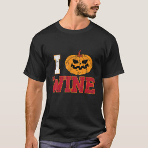 Pumpkin Drinking Wine Lover Costume Cool Halloween T-Shirt
