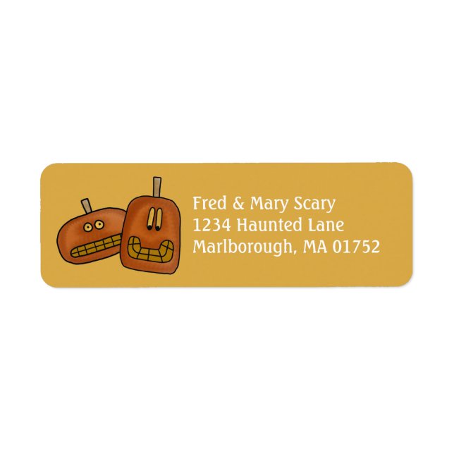 Pumpkin Duo Halloween Return Address Label (Front)