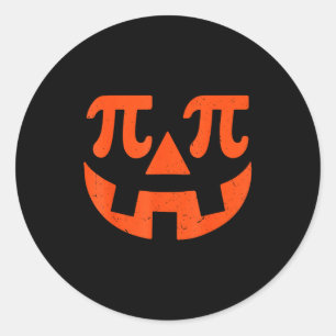 Pumpkin E Funny Math Thanksgiving Science Teacher  Classic Round Sticker