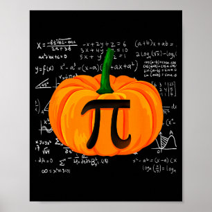 Pumpkin E Math Funny Halloween Thanksgiving Day Poster