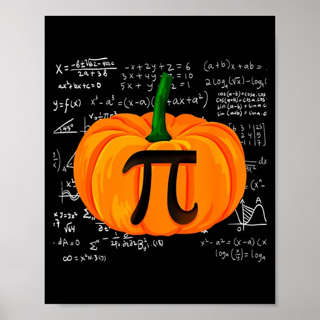 Pumpkin E Math Funny Halloween Thanksgiving Day  Poster (Front)