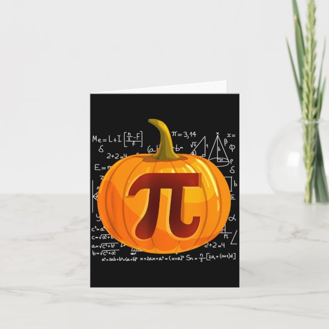 Pumpkin E Math Shirt Funny Halloween Thanksgiving  Card (Front)