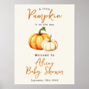 Pumpkin Elegant Fall Baby Shower Welcome Sign