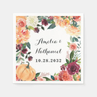 Pumpkin Elegant Fall Floral Rustic Themed Wedding
