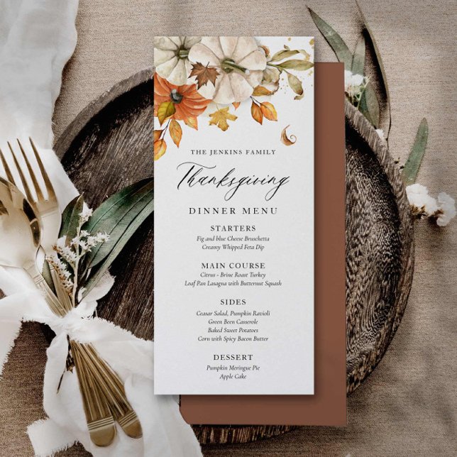 Pumpkin Elegant Thanksgiving Menu (Creator Uploaded)