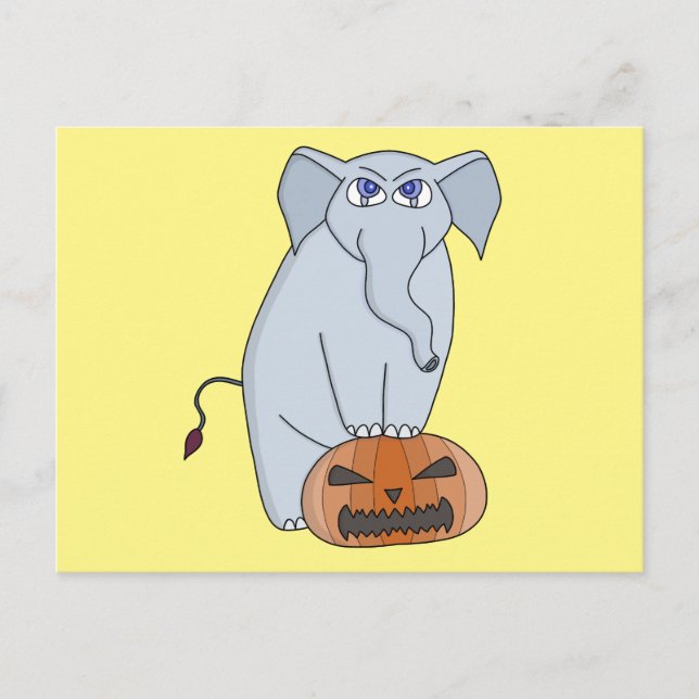 Pumpkin Elephant Postcard (Front)
