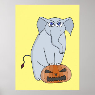 Pumpkin Elephant Poster