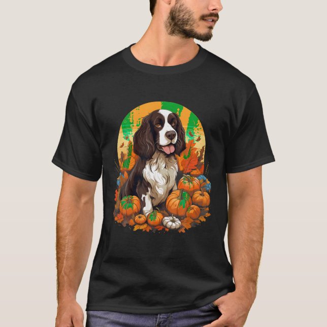 Pumpkin English Springer Spaniel Dog Halloween Tha T-Shirt (Front)