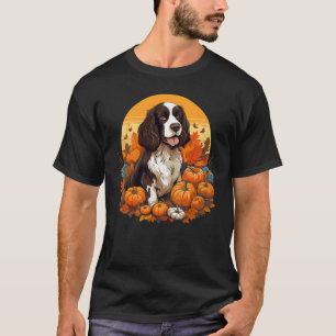 Pumpkin English Springer Spaniel Dog Halloween Tha T-Shirt