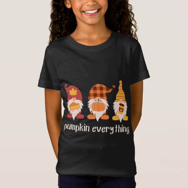 Pumpkin Everything Cute Fall Gnomes Autumn Thanksg T-Shirt (Front)
