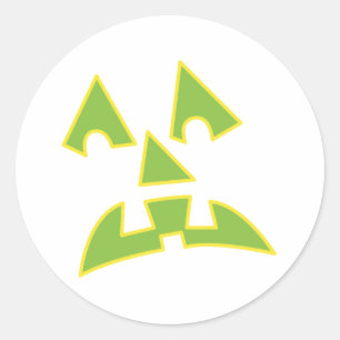 pumpkin eyes jack-o-lantern face classic round sticker