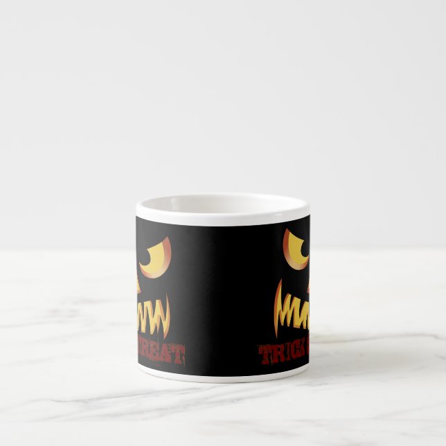 Pumpkin Face 2 Espresso Cup (Front)