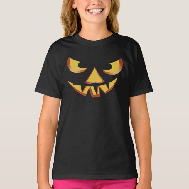 Pumpkin Face 3 for Halloween T-Shirt (Front)