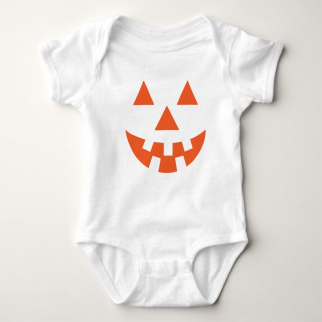 Pumpkin Face Baby Bodysuit (Front)