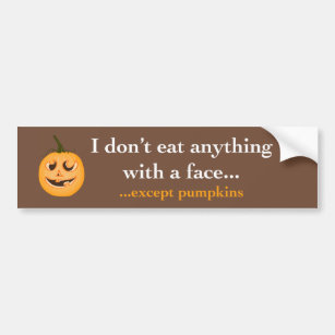 Pumpkin Face - Bumper Sticker