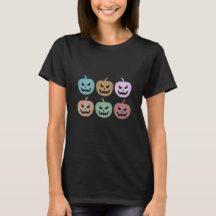 Pumpkin Face Casual Halloween for Office Vintage H T-Shirt