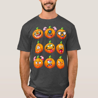 Pumpkin Face Emoticon Halloween Costume for Men T-Shirt