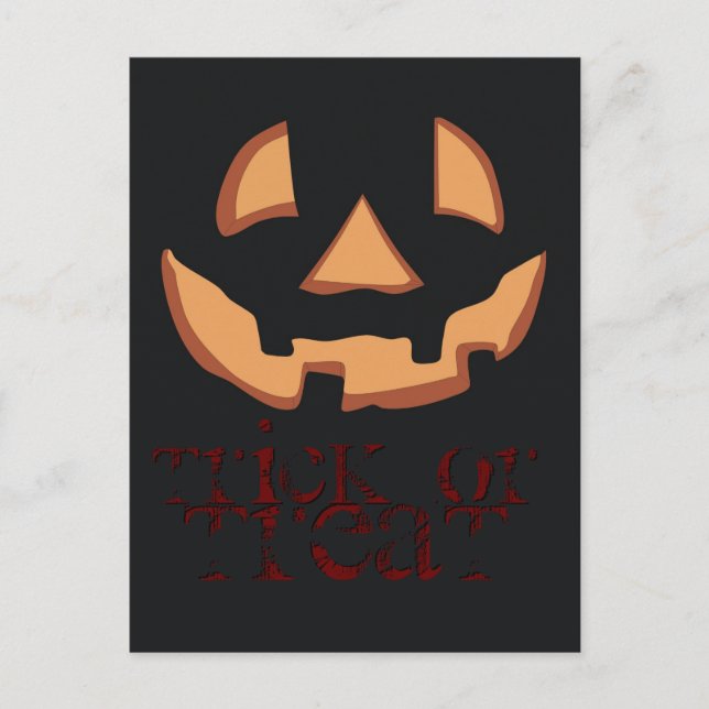 Pumpkin face for Halloween Postcard (Front)