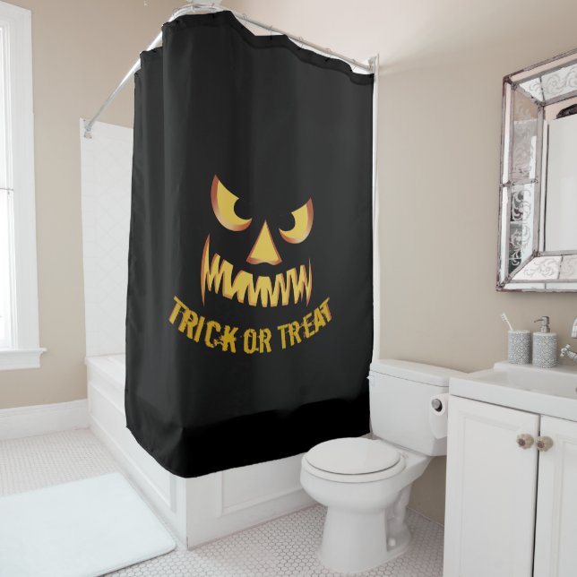 Pumpkin face for Helloween Shower Curtain (In Situ)