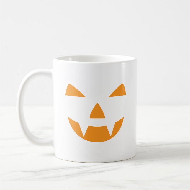 Pumpkin Face Halloween  Coffee Mug (Left)
