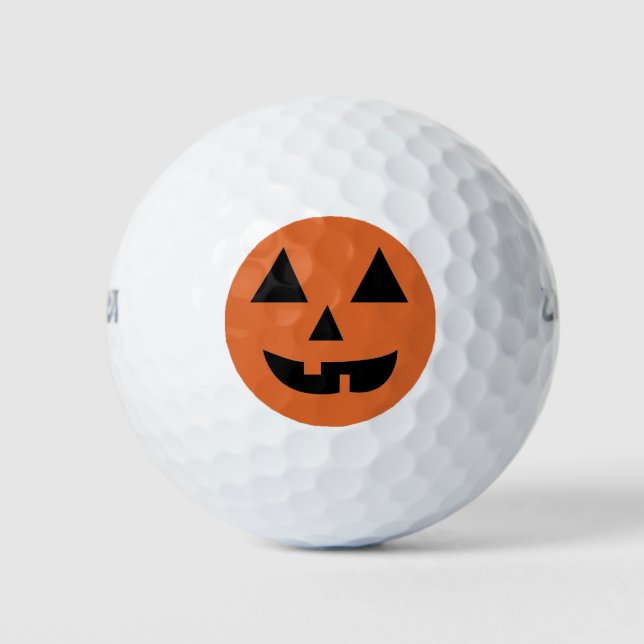 Pumpkin Face Halloween Golf Balls (Front)