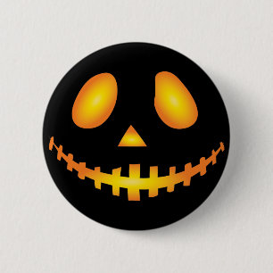 Pumpkin Face Halloween Jack O Lantern Spooky 6 Cm Round Badge