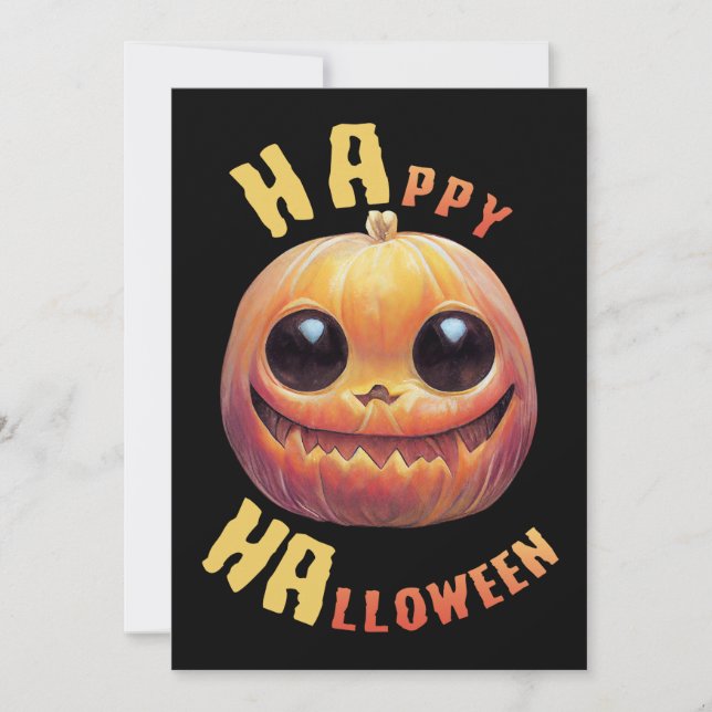 Pumpkin Face | Happy Halloween Invitation (Front)