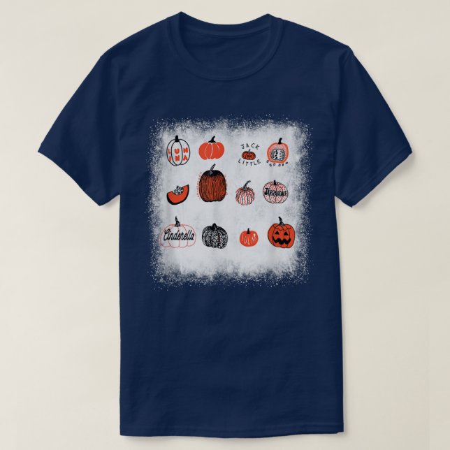 Pumpkin Face Jack O' Lantern Halloween Fall Thanks T-Shirt (Design Front)