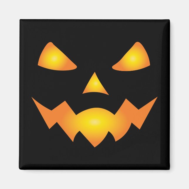Pumpkin Face Jack O Lantern Halloween Spooky Magnet (Front)