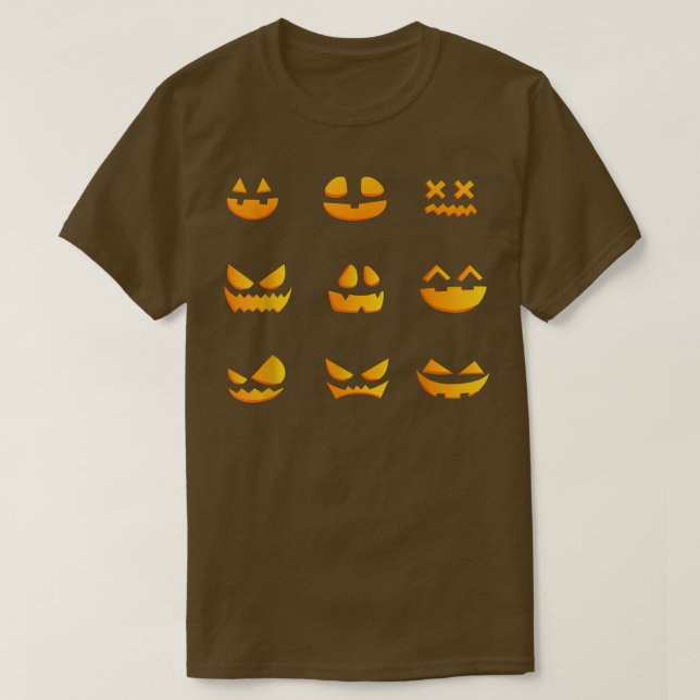 Pumpkin Face Lazy Halloween Costume Scary Jack O L T-Shirt (Design Front)