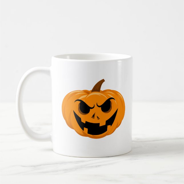 Pumpkin Face Scary Halloween  Coffee Mug (Left)