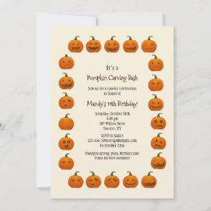 Pumpkin Faces Invitation
