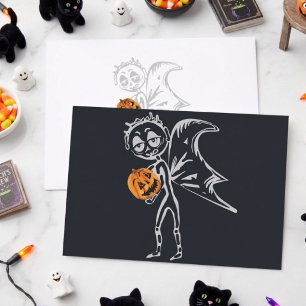Pumpkin Fairies Have Fun On Halloween Postcard