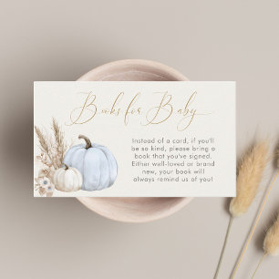 Pumpkin Fall Baby Boy Shower Books for Baby Enclosure Card