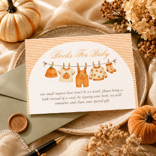 Pumpkin Fall Baby Shower Book Request Enclosure Card