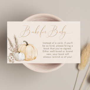 Pumpkin Fall Baby Shower Books for Baby Enclosure Card