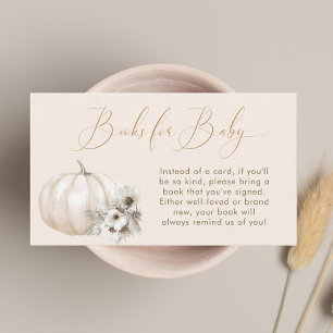 Pumpkin Fall Baby Shower Books for Baby Enclosure Card