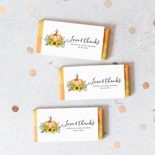 Pumpkin Fall Baby Shower Candy Bar Wrapper (Creator Uploaded)