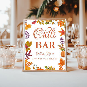 Pumpkin Fall Baby Shower Chili Bar Sign