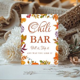 Pumpkin Fall Baby Shower Chili Bar Sign
