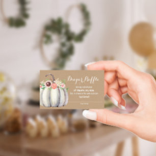 Pumpkin Fall Baby Shower Diaper Raffle Card