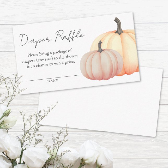 Pumpkin Fall Baby Shower Diaper Raffle Enclosure Card (Pumpkin Fall Baby Shower Diaper Raffle Enclosure Card)