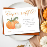 Pumpkin Fall Baby Shower Diaper Raffle Enclosure Card<br><div class="desc">Celebrate the arrival of your little pumpkin with this charming Pumpkin Fall Baby Shower Diaper Raffle Enclosure Card (. Perfect for couples who want to share the joy of their new addition with family and friends. The invitation features a watercolor design with greenery and autumn leaves, and a cute little...</div>