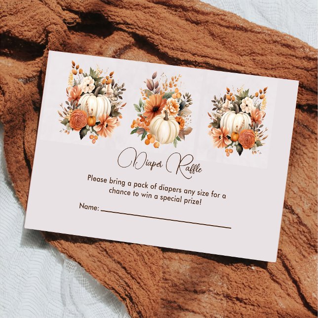 Pumpkin Fall Baby Shower Diaper Raffle  Enclosure Card (Creator Uploaded)