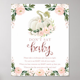 Pumpkin Fall Baby Shower Don't Say Baby Sign